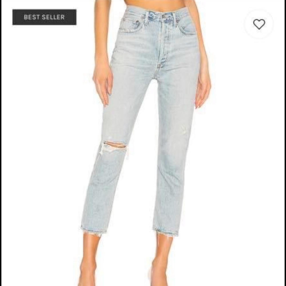 AGOLDE Riley High Rose Crop Jeans size 26
